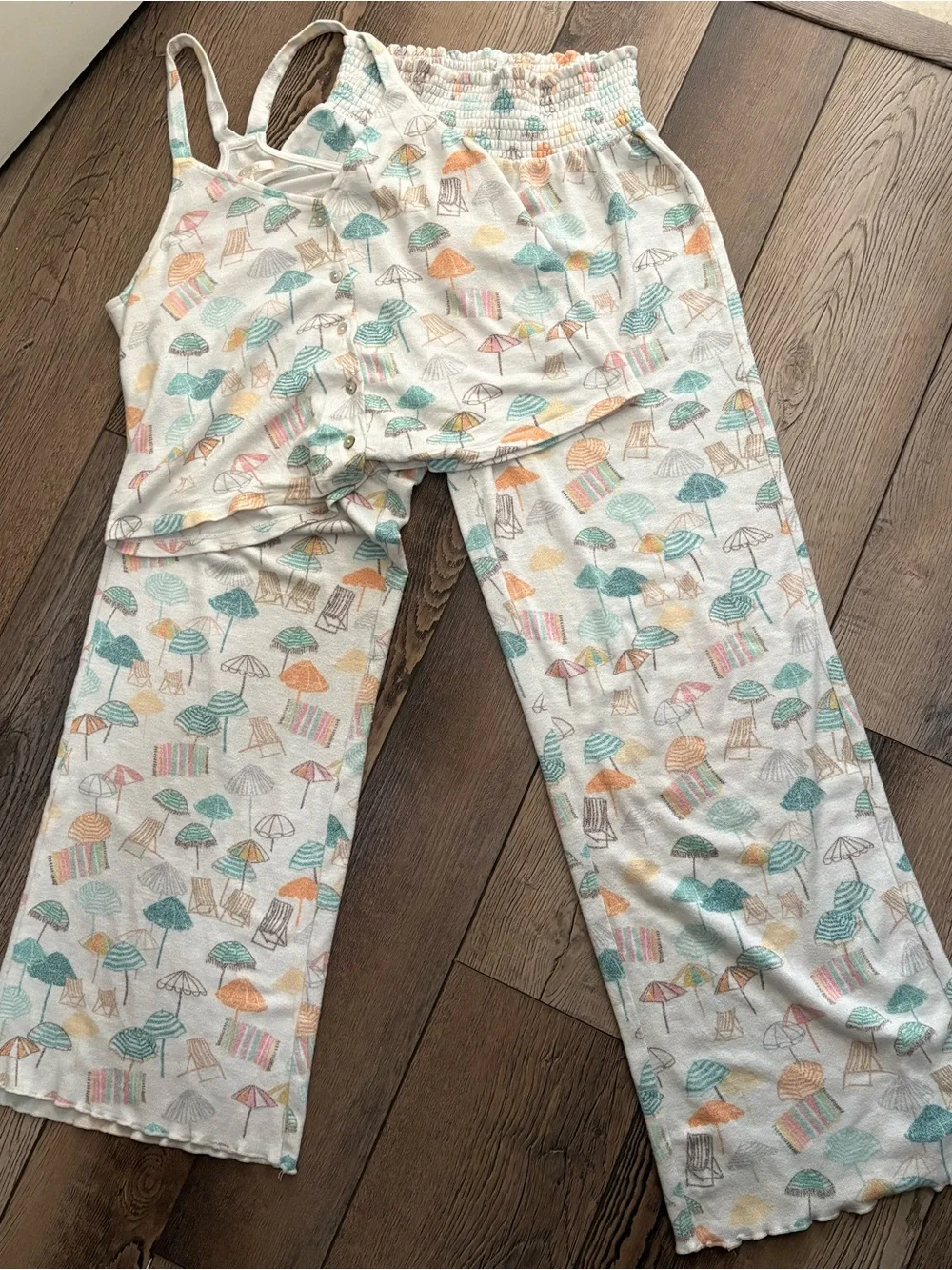 Z Supply Beach Print Pajama Lounge Set XS Top M Pants Coastal
